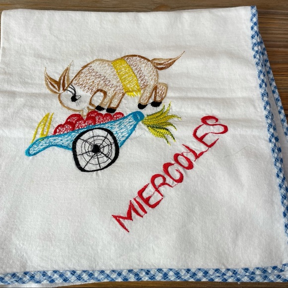 Kitchen Vintage Days Of The Week Spanish Dish Towels Poshmark